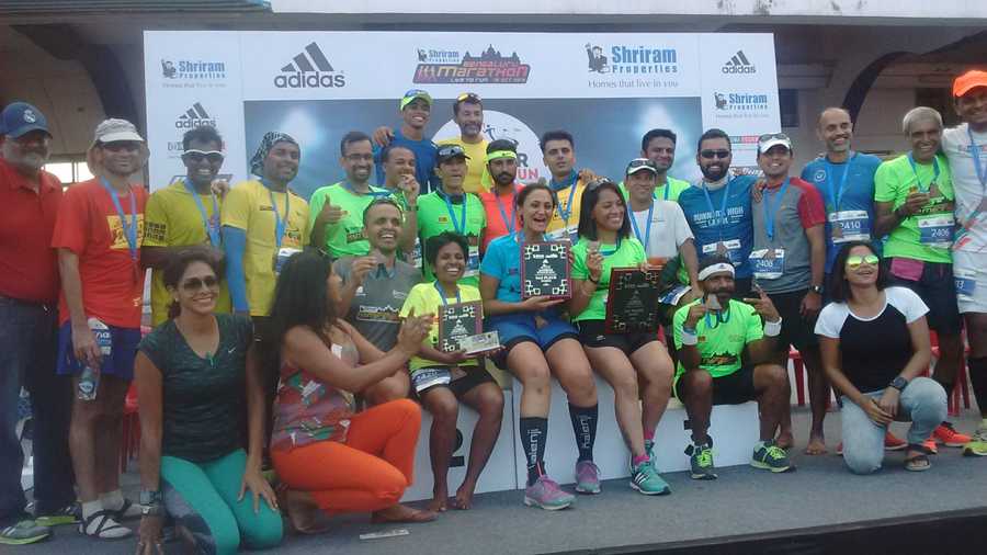 stadium run group podium