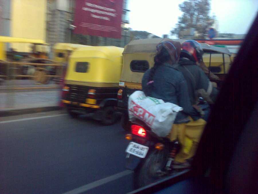 Ladies returning from Star Bazaar shopping spree